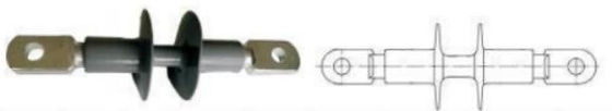 3kv Silicone Rubber Composite Suspension Insulator / Tramway Tension Insulator